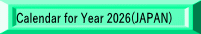 Calendar for Year 2026(JAPAN)